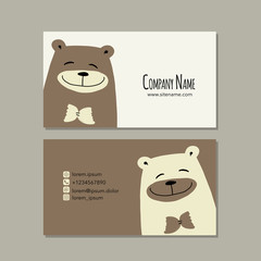 Card design with funny bear