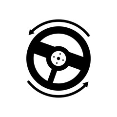 Steering wheel icon vector