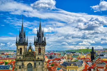 Obraz premium The Church of Our Lady before Tyn in Old Town Square of Prague, Czech Republic.