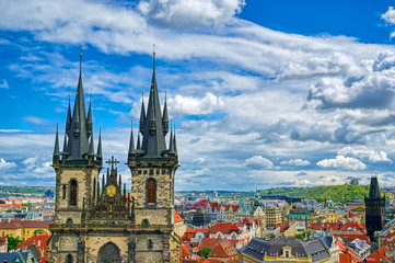 Fototapeta premium The Church of Our Lady before Tyn in Old Town Square of Prague, Czech Republic.