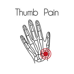 Fototapeta premium Vector Thumb Pain Linear Icon