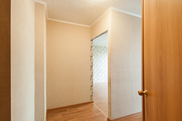 Russia, Moscow- May 20, 2019: interior room apartment. standard repair decoration in hostel