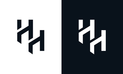 Flat abstract letter HH logo. This logo icon incorporate with two abstract shape in the creative process. - obrazy, fototapety, plakaty