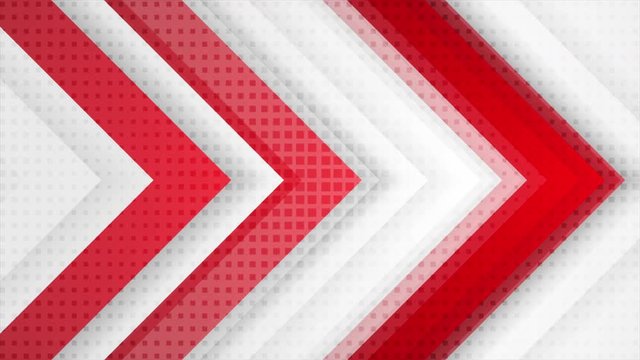 Red and grey geometric hi-tech arrows corporate motion background. Seamless looping. Video animation Ultra HD 4K 3840x2160