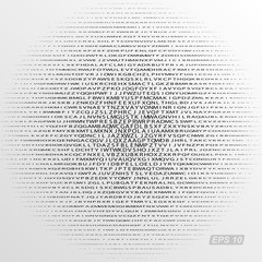 Abstract halftone background made by ABC letters. Vector backdrop.