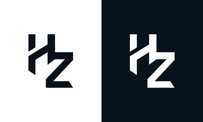 Flat abstract letter HZ logo. This logo icon incorporate with two abstract shape in the creative process. - obrazy, fototapety, plakaty