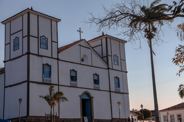 Pirenopolis, Goiás, Brazil, October 17, 2019: Our Lady of the Rosary Church, in colonial style, the most traditional of the state of Goiás, patron saint of the city of Pirenópolis, Catholic temple