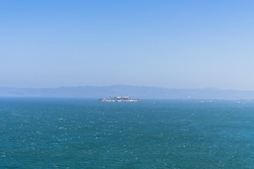 Beautiufl view over Alcatraz in San Francisco USA