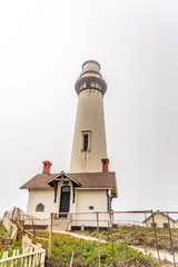 Beautiful lighthouse on the coast of California