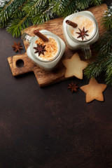 Eggnog. Traditional christmas cocktail
