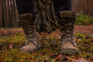 boots on moss