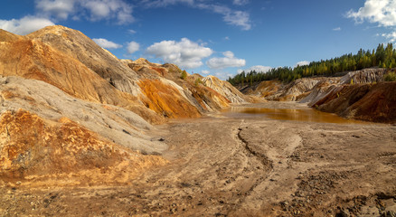 industrial landscape on production waste - 