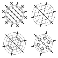 Set of abstract mystical geometry signs.