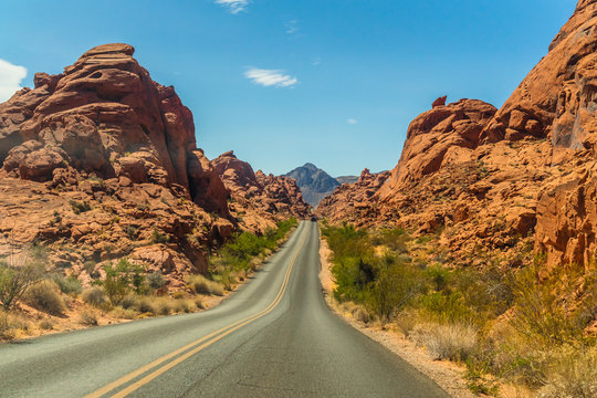 Beautiful view over the Valley of Fire in Nevada USA