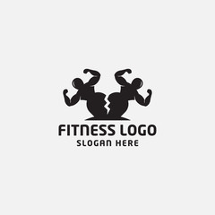 fitness love logo design template - vector