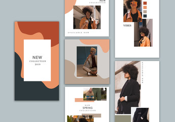 Social Media Post Set with Fall Colors