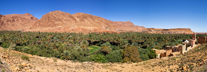  Panoramic of a palm grove in Boumalne Dades, Morocco