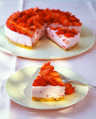 Strawberry cheese cake with cream cheese