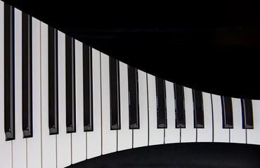 piano keys creative on black background
