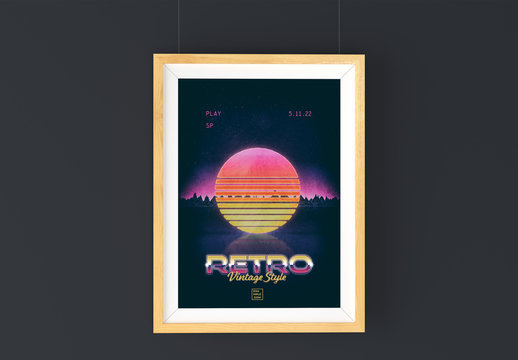 Retro 80s Sci-Fi Event Poster Layout 