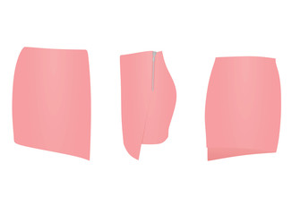 Pink mini skirt. vector illustration