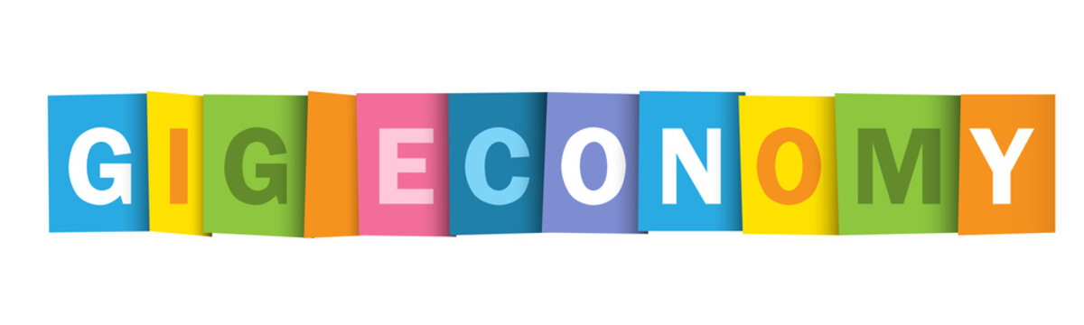 GIG ECONOMY Colorful Vector Typography Banner