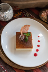 Turkish Traditional Dessert, Milk Baked Pudding Kazandibi