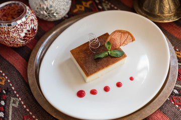 Turkish Traditional Dessert, Milk Baked Pudding Kazandibi