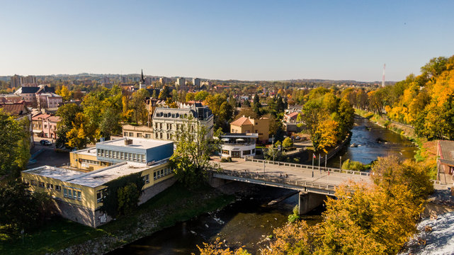 Krajobraz z lotu ptaka - Cieszyn 