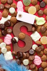 Background with traditional Dutch sweets for holiday Sinterklaas.