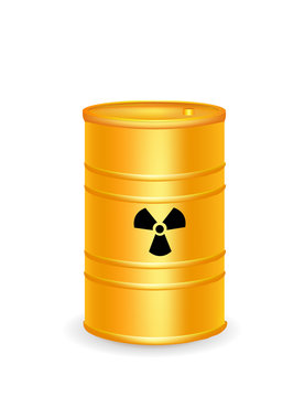Yellow waste barrel. vector illustration