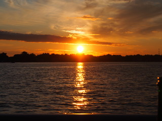 Beautiful Orange Sunset on Lake Lansing