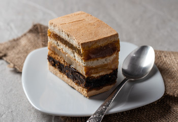 Delicious peruvian dessert called King Kong with dulce de leche and jam.