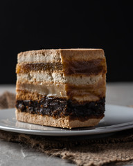 Delicious peruvian dessert called King Kong with dulce de leche and jam.