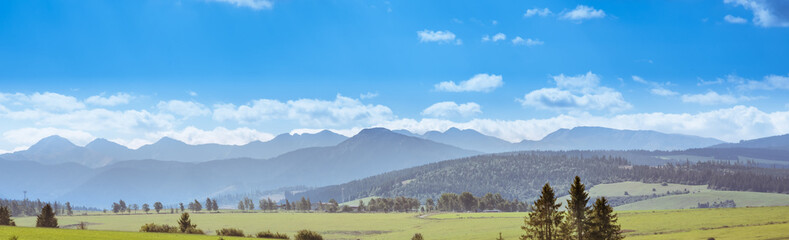Fototapeta premium Panorama of Tatra Mountains in sunny summer day