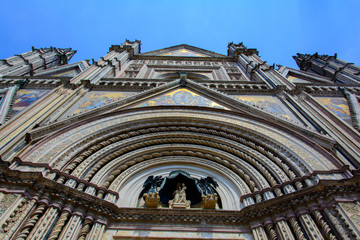 Façade of the cathedral of Orvieto Umbria Italy