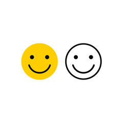 Smile emoticon face icon. Vector illustration