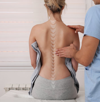 Scoliosis, Posture Correction. Chiropractic treatment, Back pain relief. Physiotherapy / Kinesiology for female patient