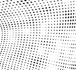 Vector halftone texture. Chaotic dance of dots. Template for printing on posters, labels, business cards. Abstract background