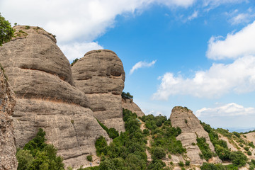 Fototapeta na wymiar Mountains in Montserrat, Catalonia Spain