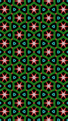 Ornate geometric pattern and abstract colored background