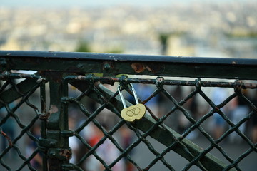 locks of love and memory hung on street fences