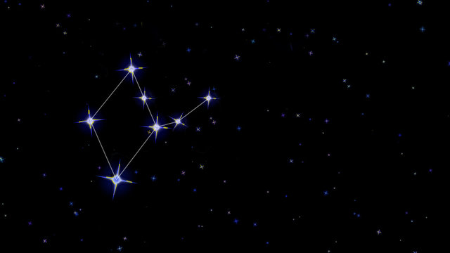 constellation of the zodiac virgo, stars on a black background, starry sky