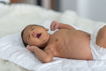 Obraz na płótnie Canvas Newborn baby concept, Asian Baby boy