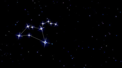 Zodiac constellation Leo, stars on a black background, starry sky