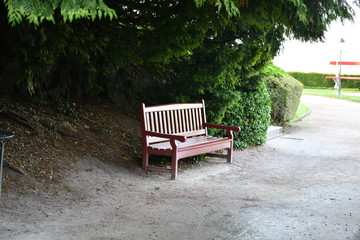 wooden park benches