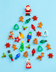 Christmas Tree Made from Various Toys and Holiday Themed Objects