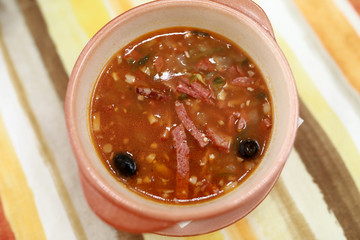 Bowl with meat hodgepodge