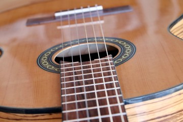 acoustic guitar on a black background