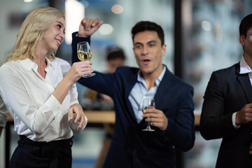 business team office in new years party 2020